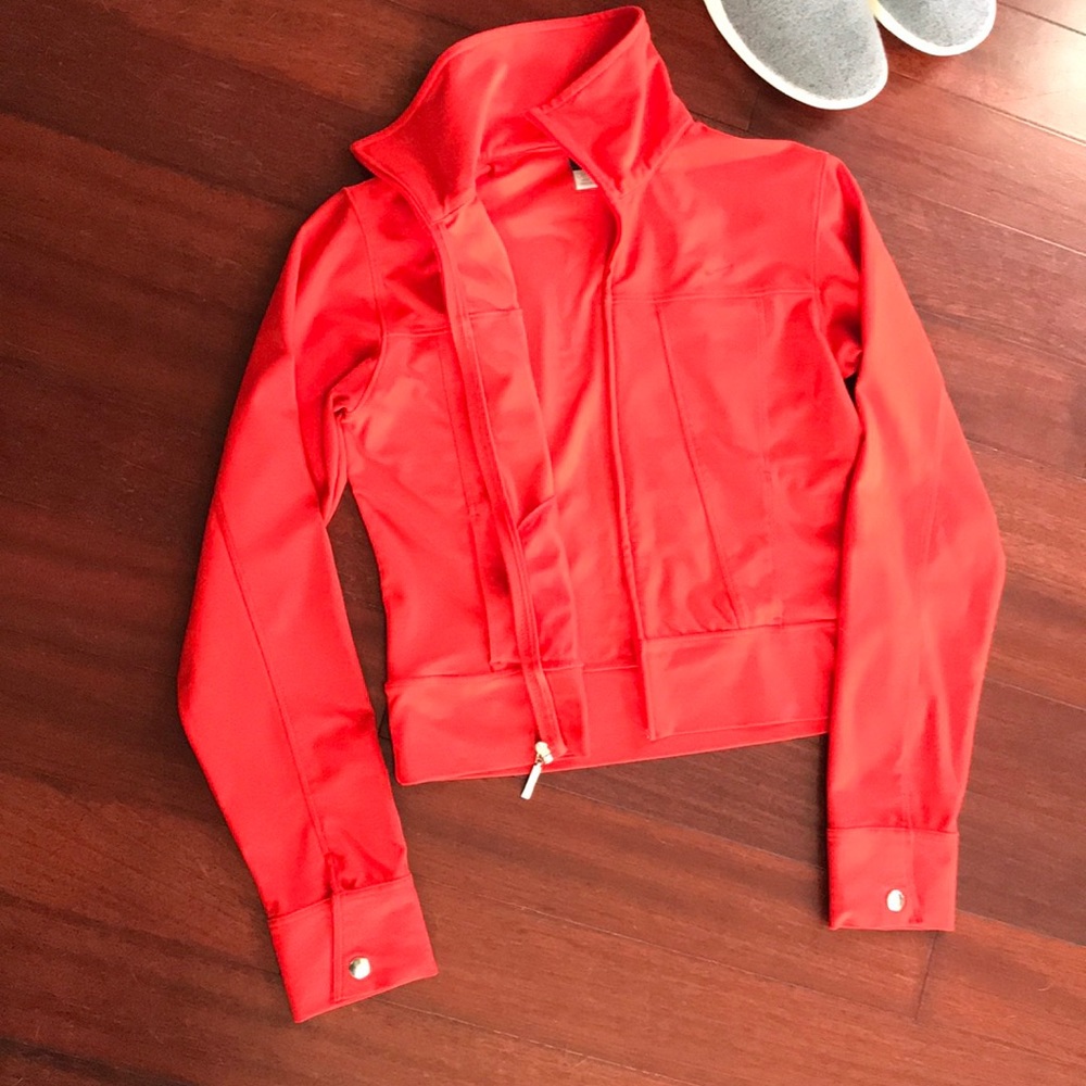 Red Nike Crop Zip Up With Pockets